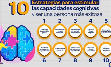 Infografía mostrando diferentes técnicas de estimulación cognitiva