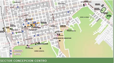 Plano de Concepción con ubicaciones universitarias