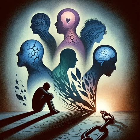 Ilustración abstracta del impacto psicológico a largo plazo en víctimas de explotación