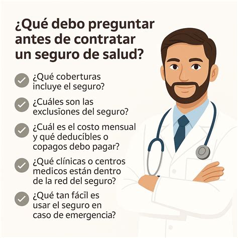 Infografía sobre los aspectos clave a considerar al elegir un seguro de salud