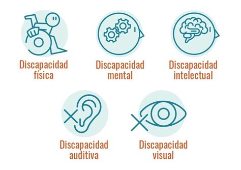 Esquema de las diversas formas de discapacidad (física, sensorial, psicológica, intelectual)