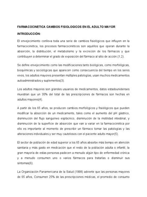 Gráfico mostrando los cambios farmacocinéticos en adultos mayores