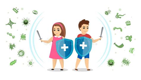 Ilustración de niños con escudos protectores representando sus derechos