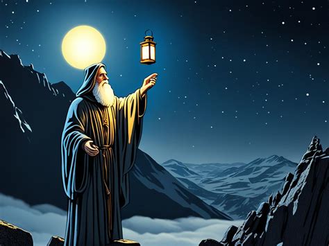 Ilustración del Ermitaño con su linterna, representando la búsqueda interior.