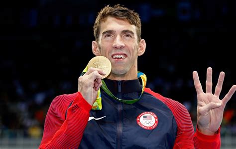 Foto de Michael Phelps celebrando una medalla olímpica