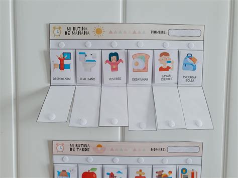 Calendario visual de rutinas diarias para niños con pictogramas