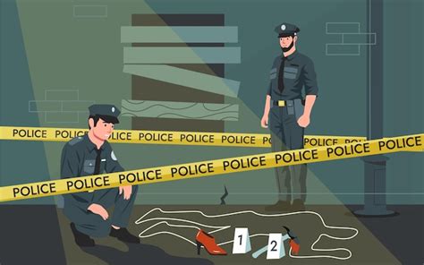Ilustración de una escena de investigación policial o una pareja de adultos mayores
