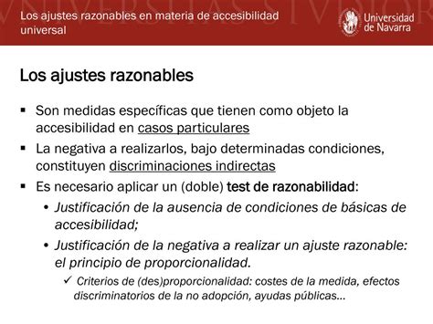 Tabla comparativa de accesibilidad universal vs. ajustes razonables