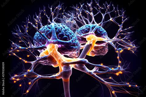 Cerebro humano mostrando actividad neuronal o sinapsis