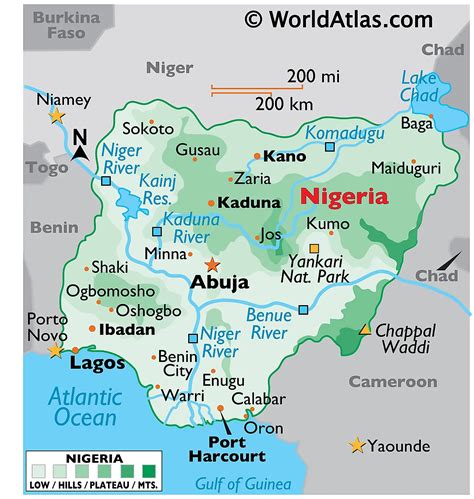 Mapa que muestra los estados de Borno y Adamawa, noreste de Nigeria