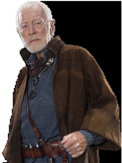 Retrato de Lor San Tekka con su atuendo de Jakku