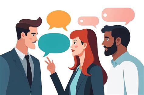 Ilustración de personas comunicándose con lenguaje inclusivo y de señas