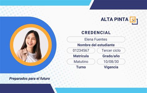 Diseño de credencial de ejemplo con datos dinámicos