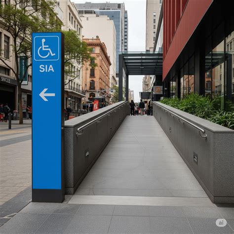 Foto temática de un entorno con señalización accesible, mostrando diferentes tipos de señales integradas.