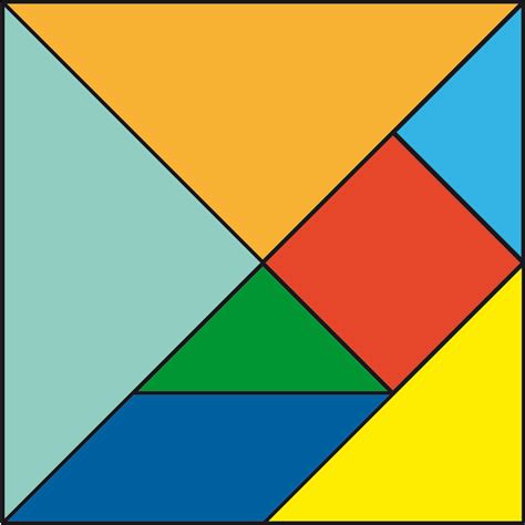 Ejemplo de un tangram o un puzle de piezas grandes