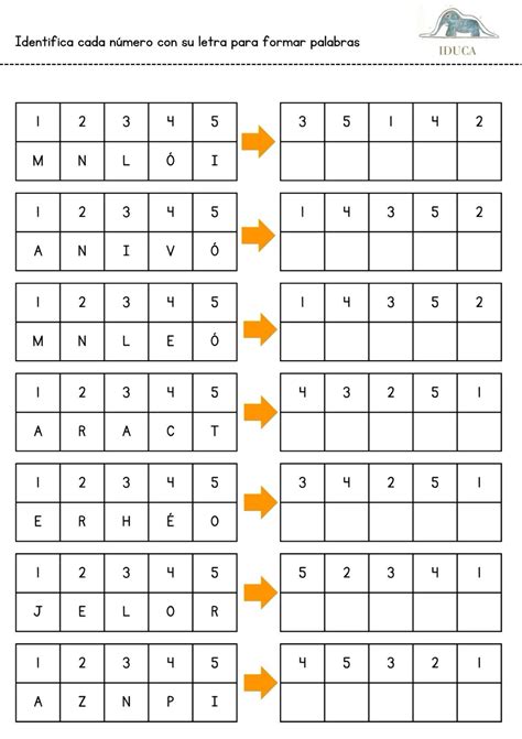 Ejemplo de ficha de ejercicio cognitivo imprimible