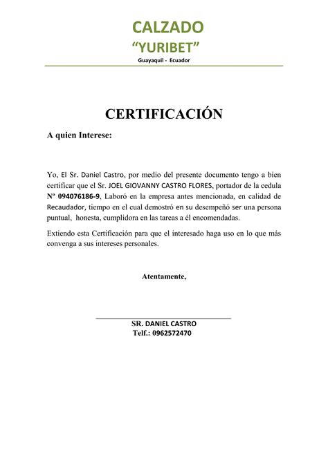 Ejemplo de certificado de pedigrí canino