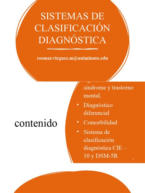 Tabla comparativa de los principales sistemas de clasificación diagnóstica