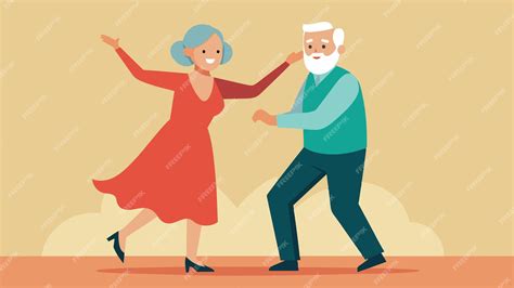 Pareja de personas mayores bailando salsa suavemente en una clase.