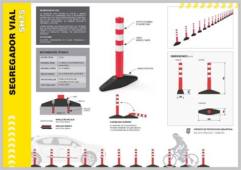 Infografía: Demarcación para segregación de ciclovías con líneas paralelas y espacio para dispositivo segregador
