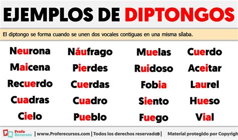 Infografía explicando qué es un diptongo homogéneo con ejemplos