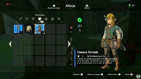 Diseño de la casaca forrada de Link en Zelda: Breath of the Wild