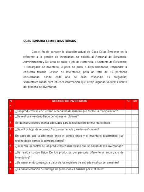 Ejemplo de cuestionario semiestructurado utilizado en la investigación.