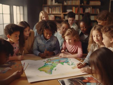 Foto de estudiantes diversos participando en una actividad de aula inclusiva