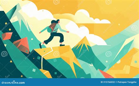 Ilustración de una persona superando obstáculos, simbolizando la resiliencia