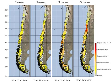 Gráfico: Evolución de las precipitaciones y niveles de sequía en Chile
