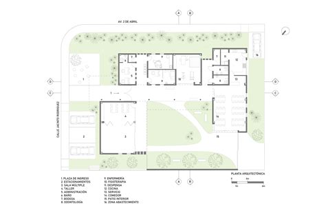 Esquema arquitectónico de un moderno centro para adultos mayores