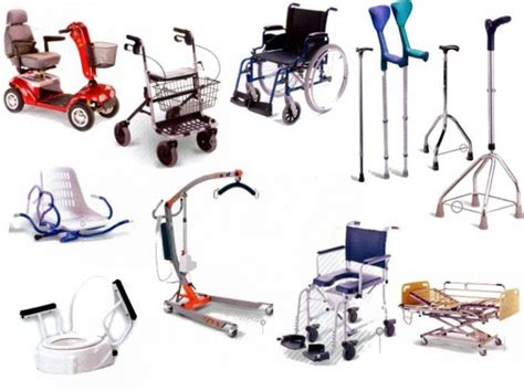 Ilustración que muestra la diversidad de ayudas técnicas para personas con discapacidad motriz, como sillas de ruedas adaptadas, teclados especiales y comunicadores.