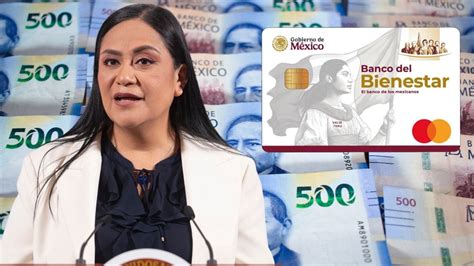 Foto de Ariadna Montiel Reyes anunciando el programa de Pensión Bienestar para personas con discapacidad.