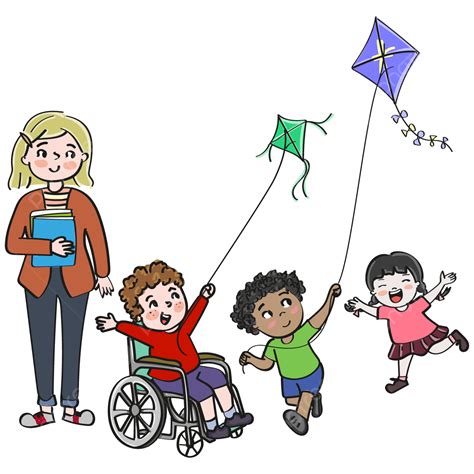 Ilustración de niños de diversas capacidades jugando juntos, simbolizando inclusión.