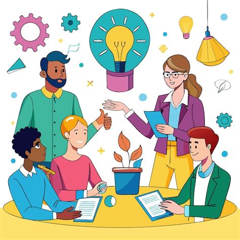 Ilustración de personas colaborando en un proyecto de desarrollo comunitario