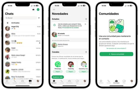 Interfaz de WhatsApp mostrando la opción 