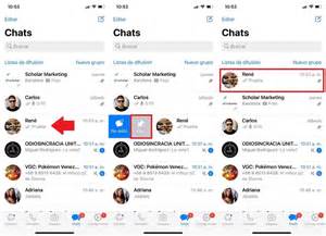 Comparativa visual de cómo fijar un chat en Android y iPhone.