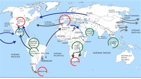 Mapa que ilustra las rutas migratorias y los desafíos de integración de familias.