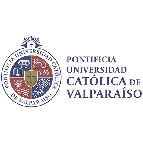 Logo de la Pontificia Universidad Católica de Valparaíso con elementos relacionados a la infancia y la discapacidad.