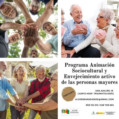 Infografía que destaca los beneficios de la animación sociocultural para personas mayores: mejora cognitiva, socialización, bienestar emocional y físico.