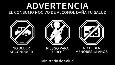 infografía con sellos octogonales de advertencia sobre consumo de alcohol