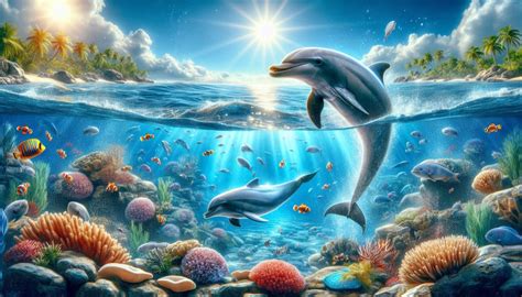ilustración comparativa de un delfín en su hábitat natural y en un delfinario