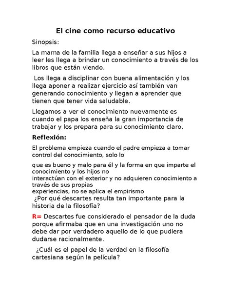 Esquema sobre el cine como recurso terapéutico y social para el adulto mayor