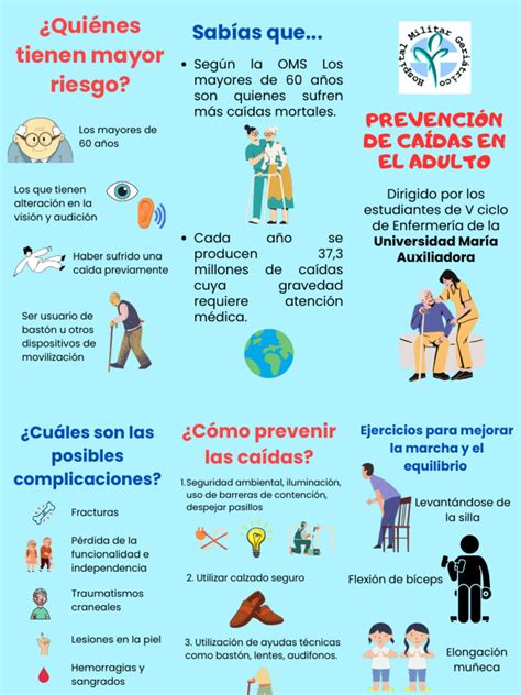 infografía con consejos prácticos para la prevención de caídas en el hogar