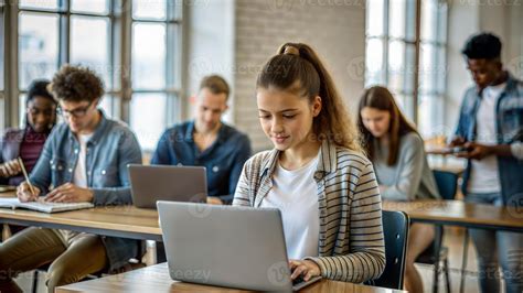 Estudiante utilizando la tecnología Lifeware con un computador