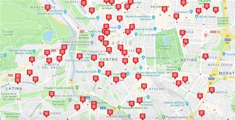 Mapa de ubicación de sucursales de AFP en una ciudad, con iconos