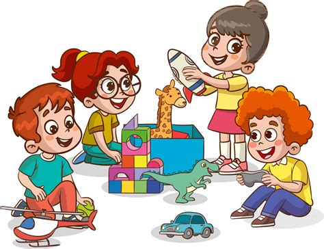 Ilustración de niños con discapacidad jugando con diferentes elementos sensoriales y didácticos.