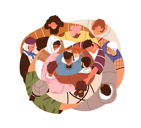 Ilustración de personas mayores interactuando en comunidad