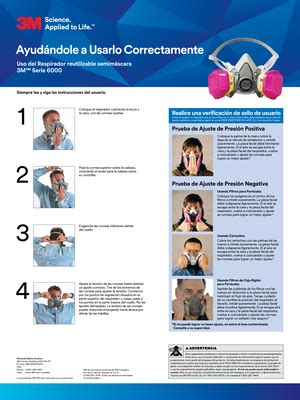 Esquema o fotografía que muestre el ajuste correcto de un respirador con y sin vello facial