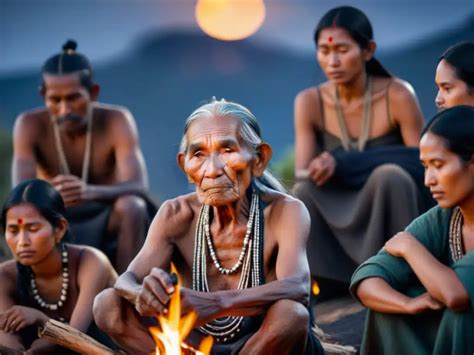 Foto de ancianos indígenas en una ceremonia tradicional, representando la sabiduría ancestral